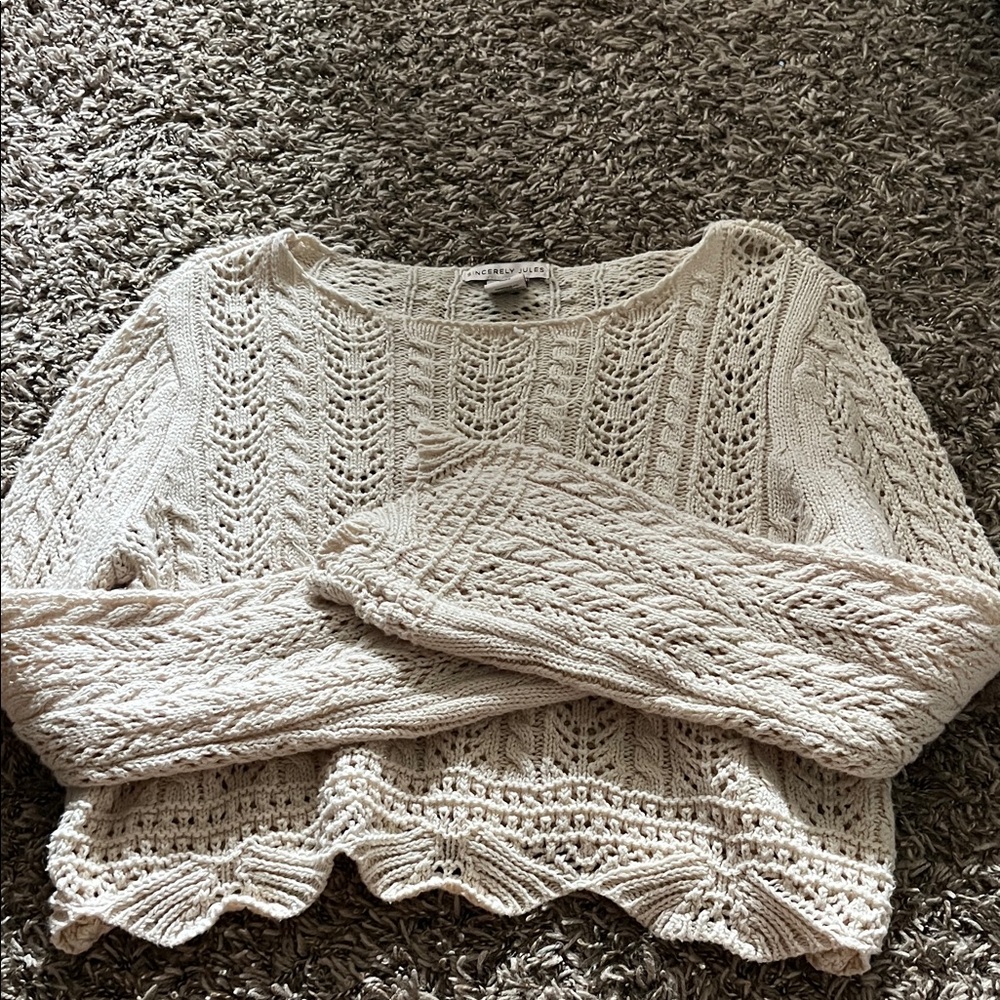 Sincerely Jules Cream Knit Sweater